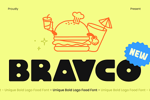 Bravco - Unique Bold Logo Food Font, a Handwritten Font by Sensatype