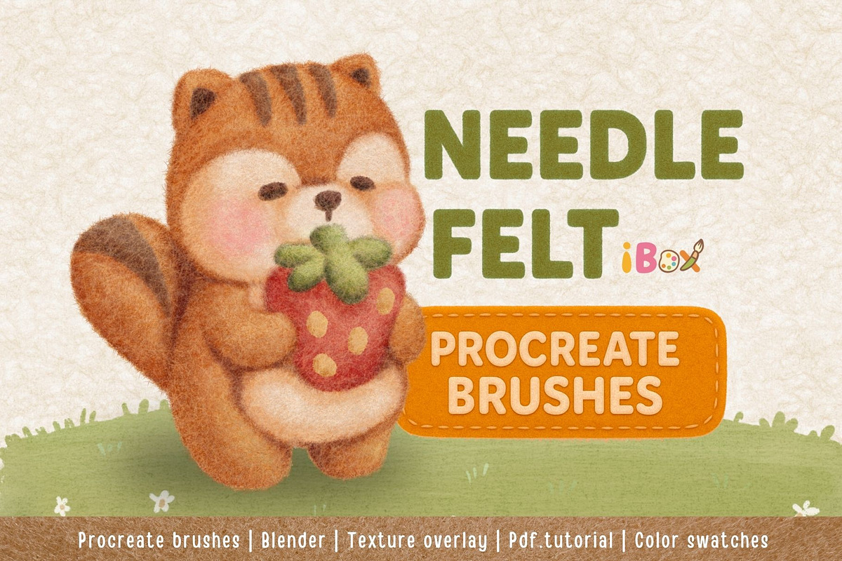 Needle Felt Procreate Brushes, a Brush Add-On by ProcreateiBox (Photo 1 of 9)