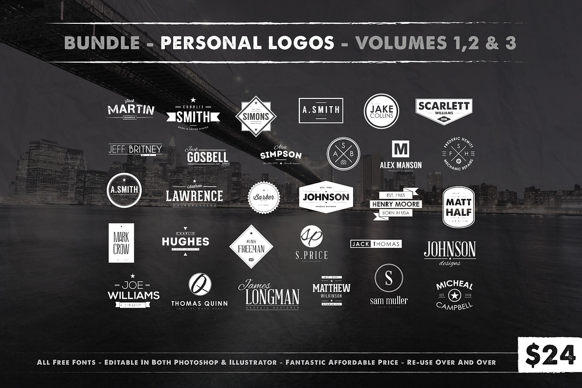 Personal Logos Bundle, a Branding & Logo Template by Jack Gosbell (Photo 1 of 4)