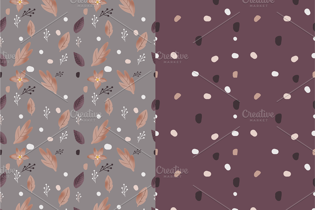 Seamless Plum Pattern Collection, a Pattern Graphic by SassyCorners (Photo 8 of 8)