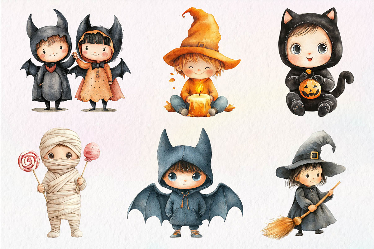 Kid Halloween Sublimation Clipart, an Illustration by Dream Creation (Photo 2 of 7)