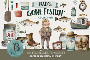 Fathers Day Fishing Clipart