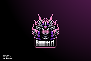 Ronin Esport Mascot Logo Design, a Branding & Logo Template by LOGTURNAL