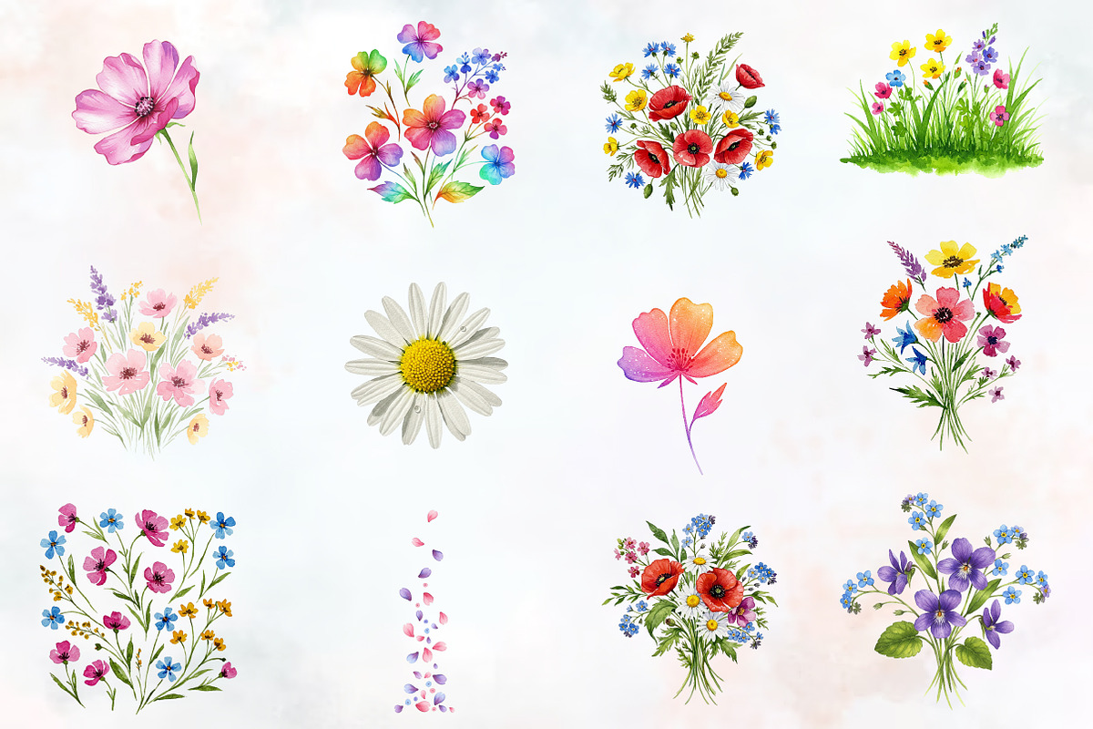 Spring Wildflower Clipart Sublimatio, an Illustration by RobertsArt (Photo 6 of 7)