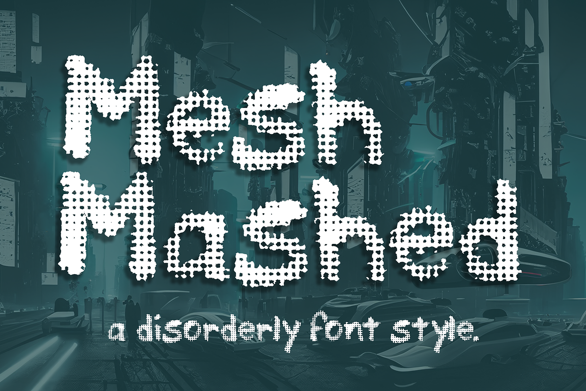 Mesh Mashed Font, a Script Font by Fontastic Ventures (Photo 1 of 6)