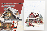 Christmas House, Winter Home Clipart, an Illustration by SindyPrintDesign (Thumbnail 2 of 3)