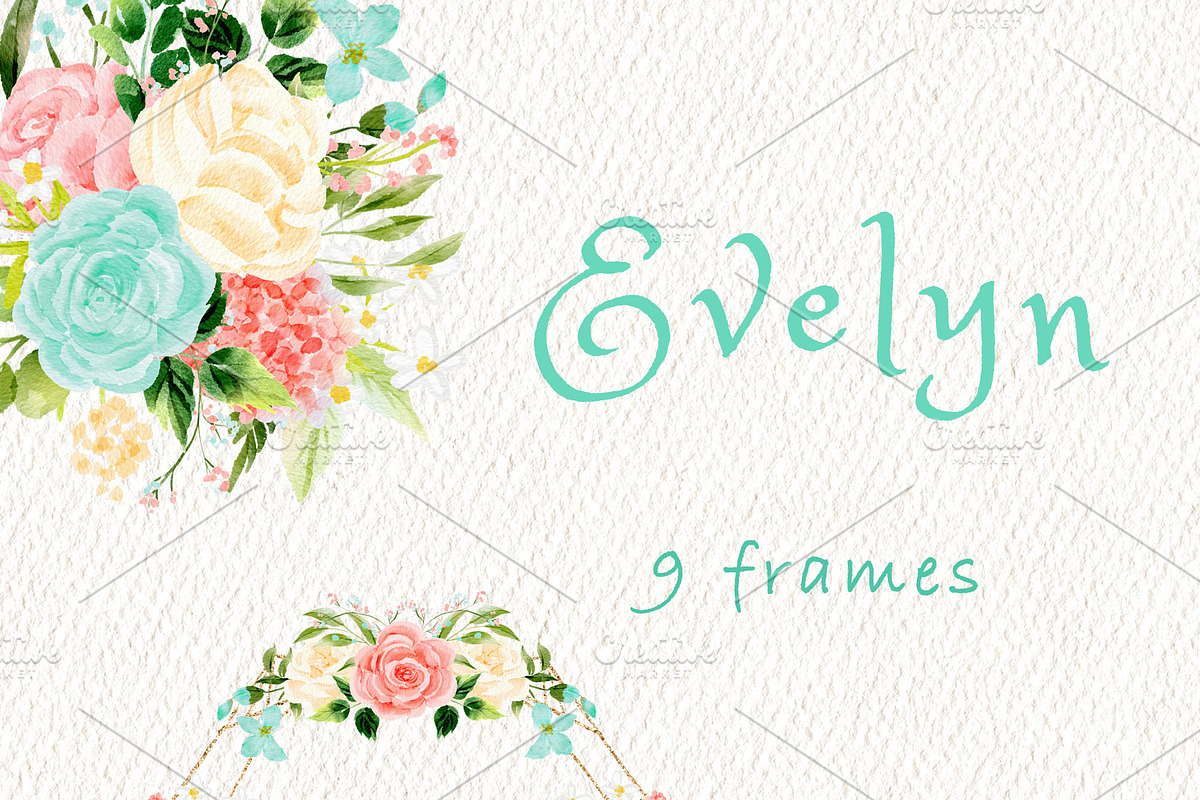 Pink mint floral clipart, an Illustration by heyiamalice (Photo 4 of 13)