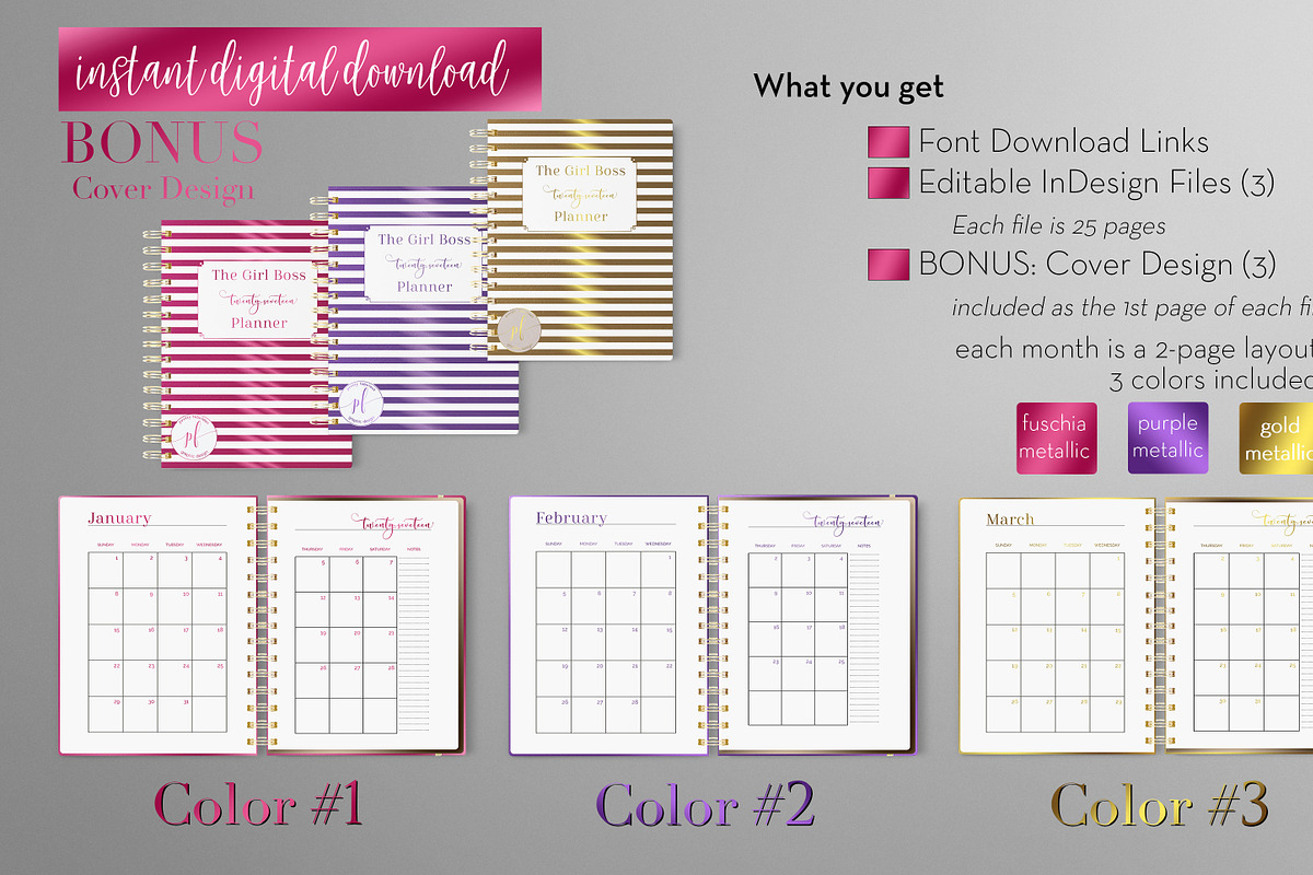 Monthly Planner | InDesign Template, a Stationery Template by Planner Templates (Photo 12 of 17)