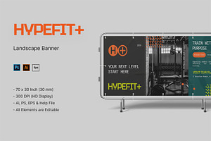 Hypefit+ - Landscape Banner, a Card Template by StreaksideStd