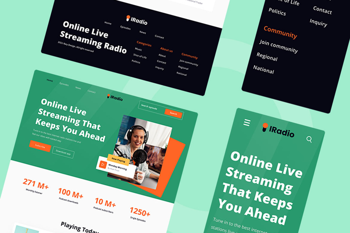 Radio Station Web Design, a Wireframe Template by INSPR STD (Photo 2 of 6)