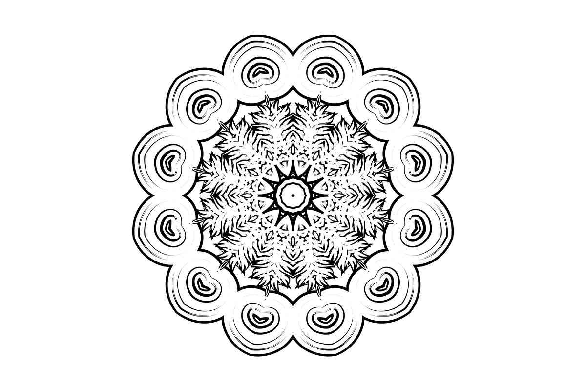 Ornamental Black White Mandala Pack, a Decorative Illustration by NJ Himel (Photo 54 of 103)