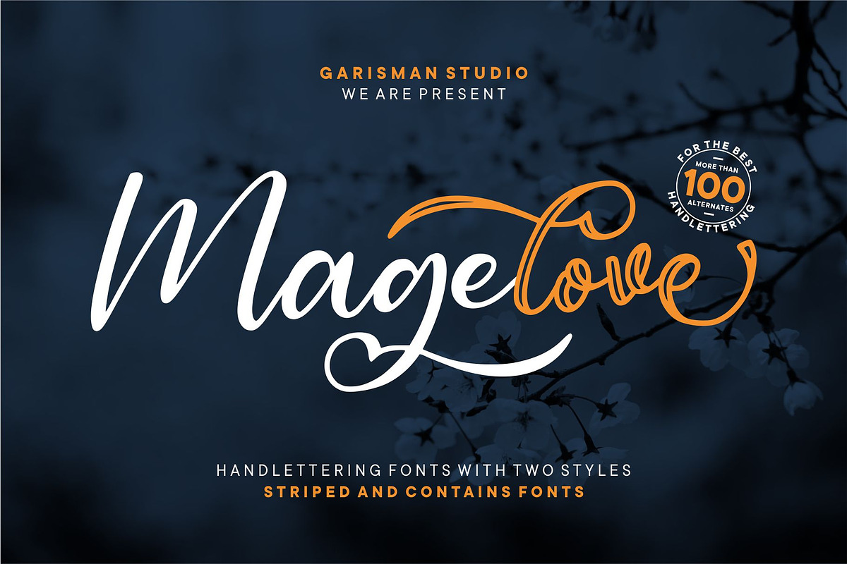 Magelove - Two Style Font, a Script Font by Garisman Std (Photo 1 of 13)