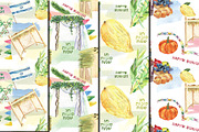 Watercolor Happy Sukkot patterns, a Pattern Graphic by DollyPotterson (Thumbnail 5 of 5)