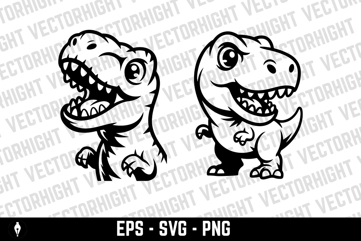 Cute baby Tyrannosaurus Rex, an Animal Illustration by Vectorhight (Photo 3 of 5)