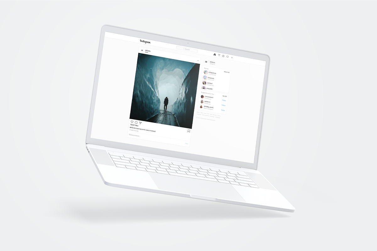 Instagram Web Mockup, a Social Media Template by Defects (Photo 1 of 3)