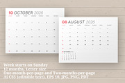 2026 Printable Planner (P037R-26), a Stationery Template by mikhailmorosin (Thumbnail 3 of 7)