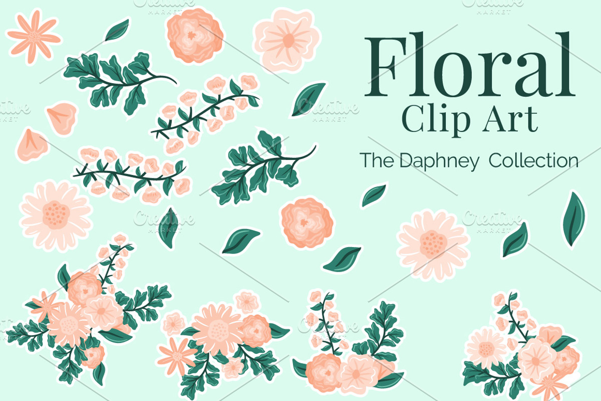 Floral Vector Clip Art | Daphney, an Illustration by Preyer Design (Photo 1 of 5)