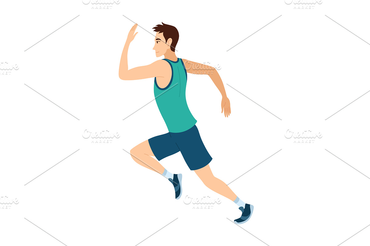 Marathon race. Man running to finish, a Sport Illustration by the8monkey