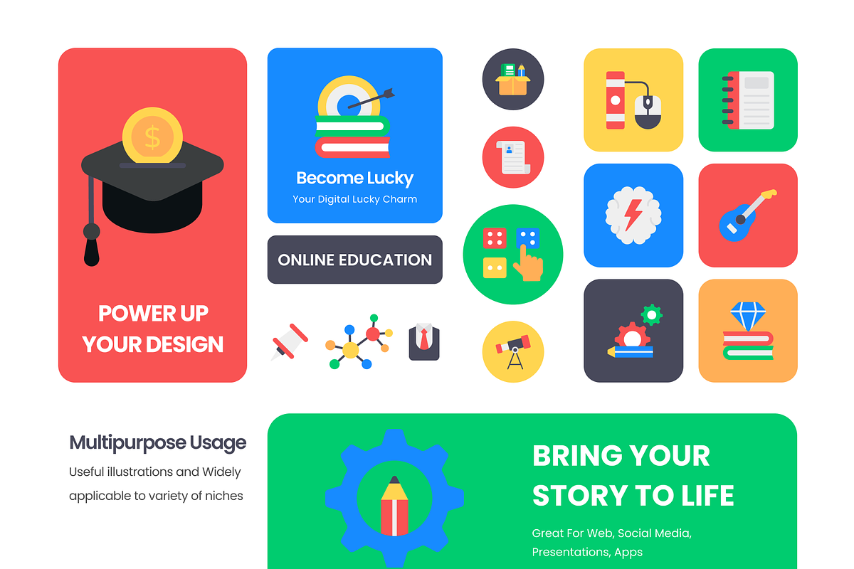 Online Education Icons, an Emoji Icon by Brickclay (Photo 4 of 11)