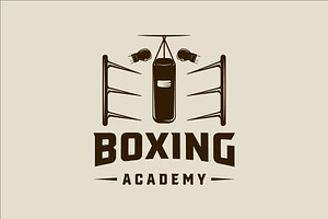 boxing ring and punch bag logo, a Branding & Logo Template by zyxroun shop