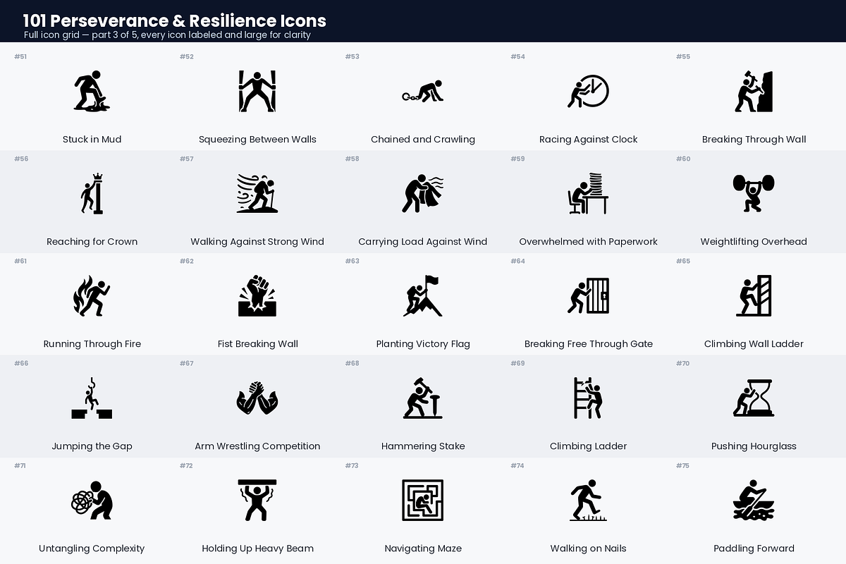 Perseverance & Resilience Icons, a Solid Icon by Symbolic Language (Photo 4 of 7)