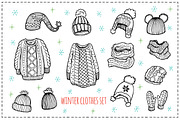 Winter Clothes sketch set, an Illustration by Hala (Thumbnail 1 of 3)