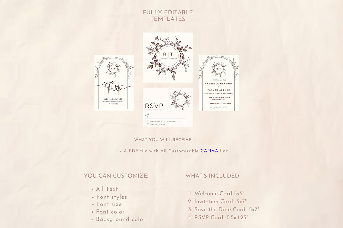 Minimal Wedding Invitation Card, an Invitation Template by DesignGenix (Photo 4 of 7)