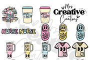 Retro Nurse Clipart Bundle, a Graphic by Mrs. Creative Creations (Thumbnail 1 of 7)