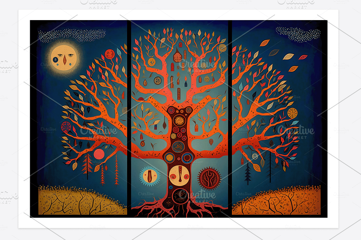 Sati Collection · Sacred Trees, a Decorative Illustration by milatovar (Photo 9 of 14)