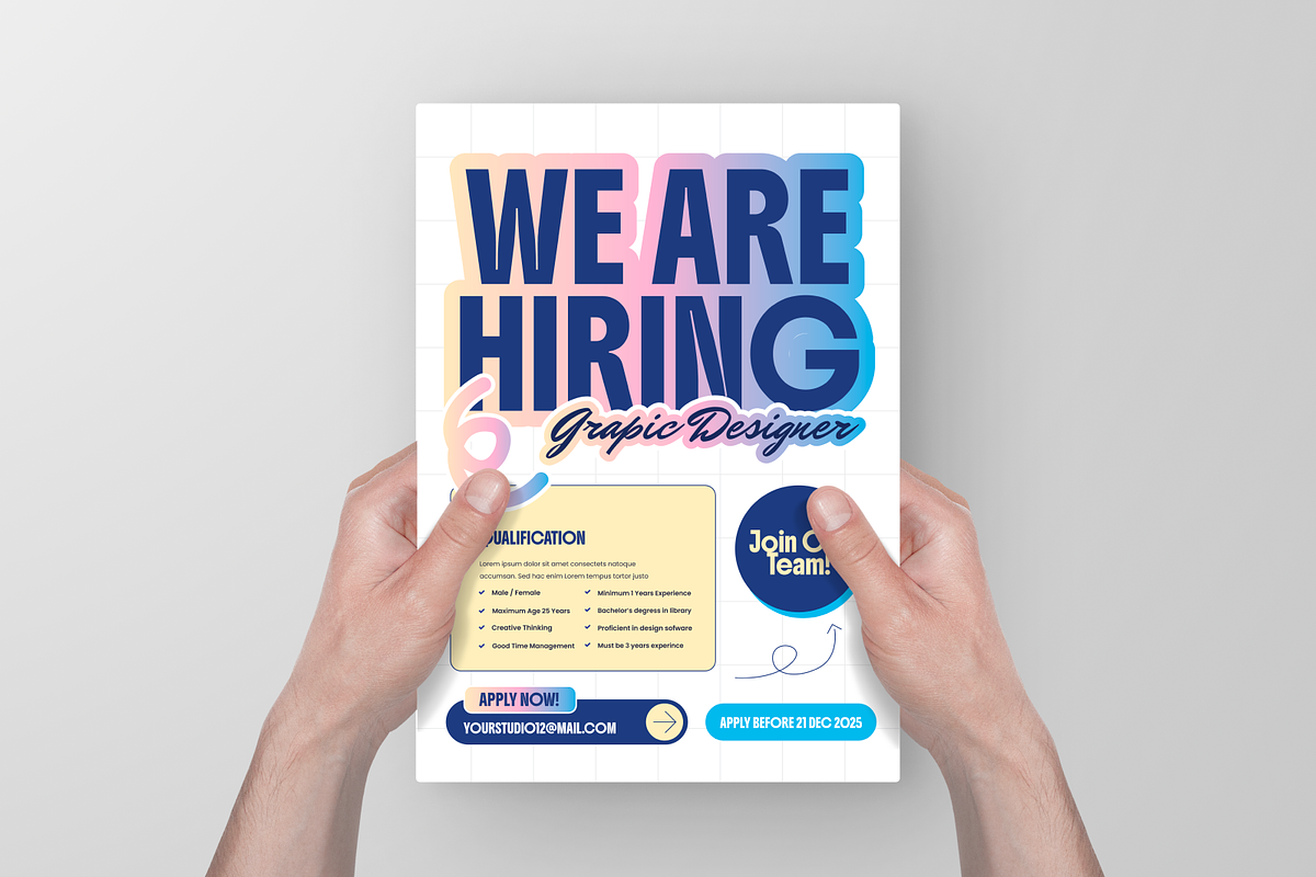Job Hiring Graphic Designer Flyer preview 3