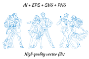 Vector Salsa & Wedding Dance Couples, a Person Illustration by Art of Sun (Thumbnail 3 of 3)