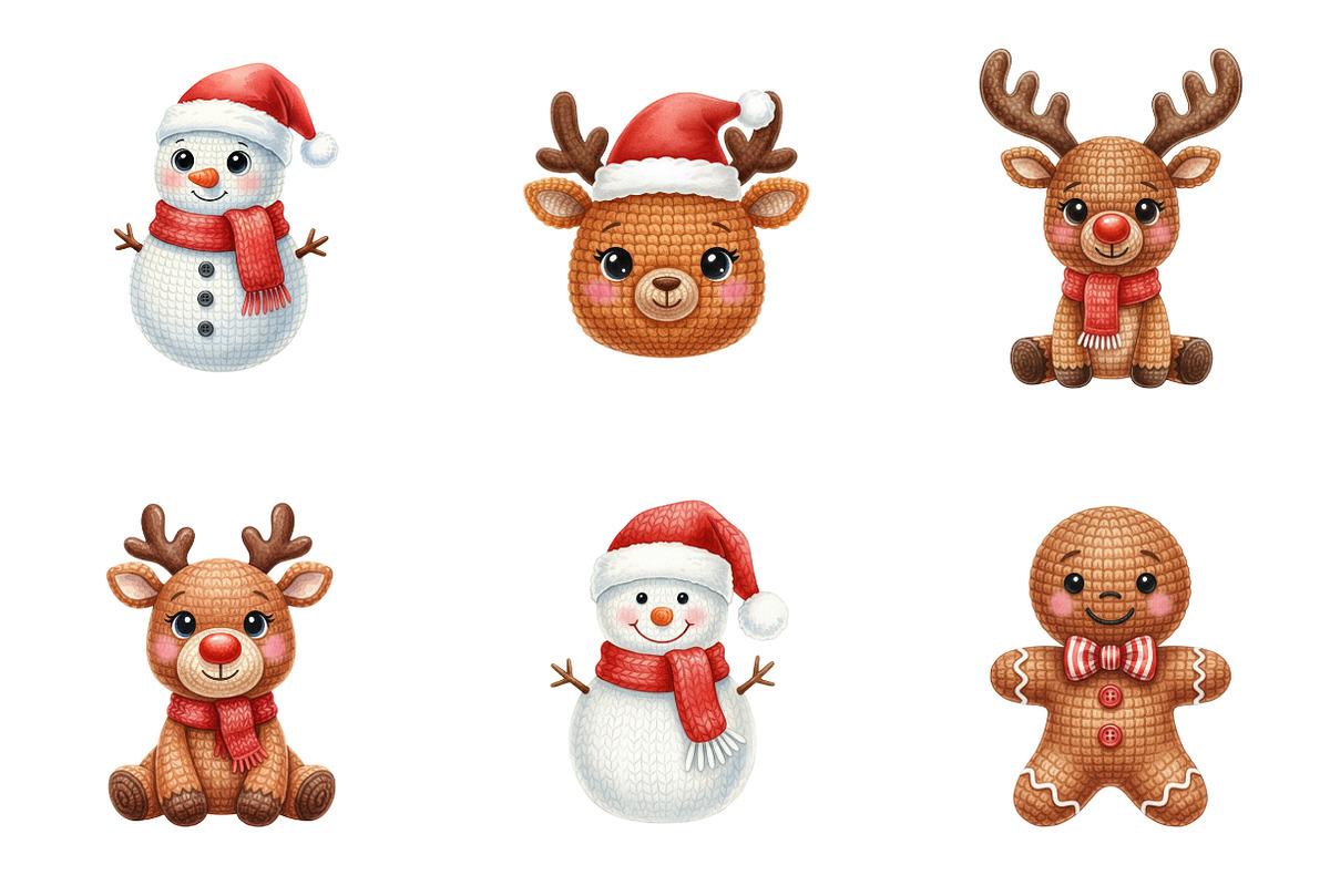 Crochet Yarn Christmas PNG Bundle, an Illustration by SinaCreation (Photo 3 of 7)