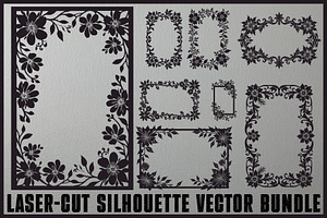 Floral Laser Cut Frame Bundle, an Illustration by Designs_River