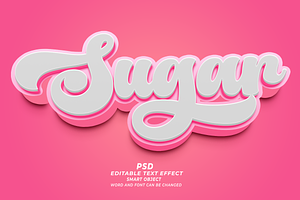 Sugar PSD 3D Editable Text Effect