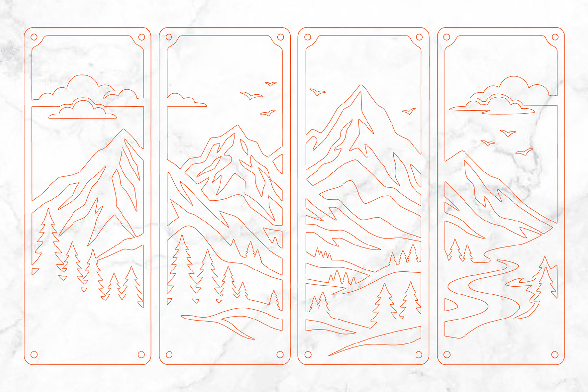 Mountain Landscape Laser Cut SVG, an Object Graphic by Rose Art (Photo 3 of 3)