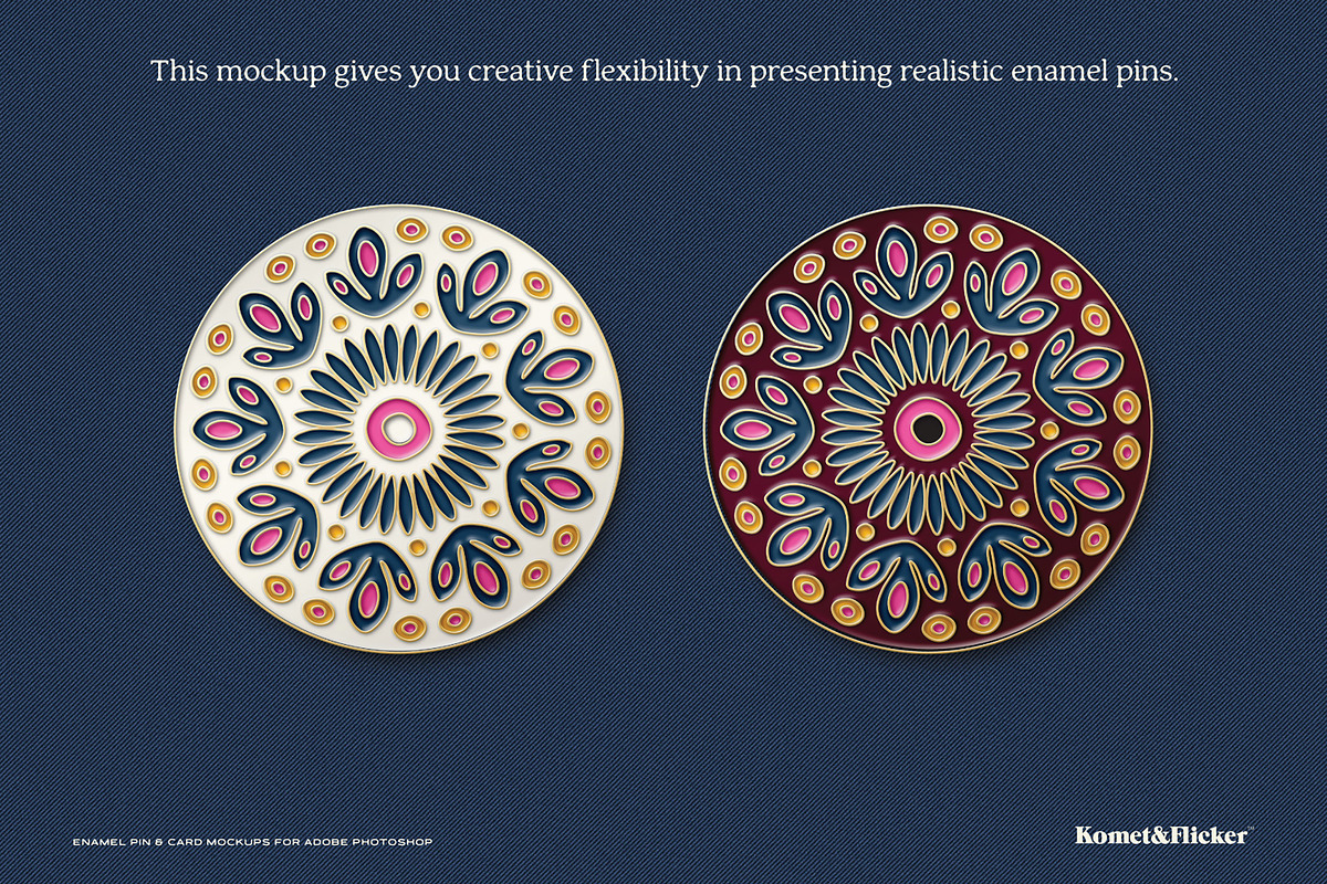 Enamel Pin & Card Mockups, a Merchandise Mockup by Komet & Flicker (Photo 2 of 18)