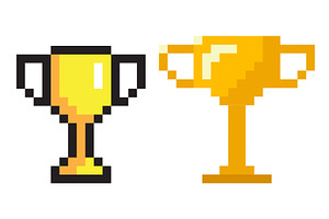 Trophy Awards for Victory, Pixel Art, an Illustration by robuart