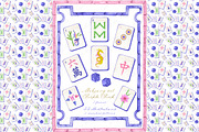Mahjong Set PNG Watercolor DIY, a Graphic by LABFcreations (Thumbnail 1 of 4)