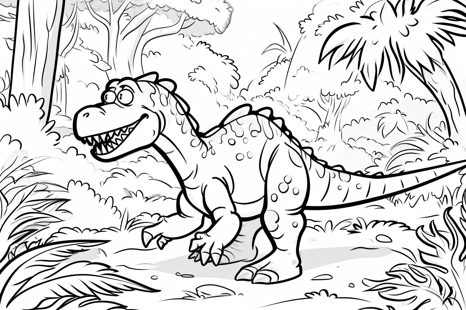 Suchomimus Dinosaur Colouring Pages, an Animal Illustration by shahsoft