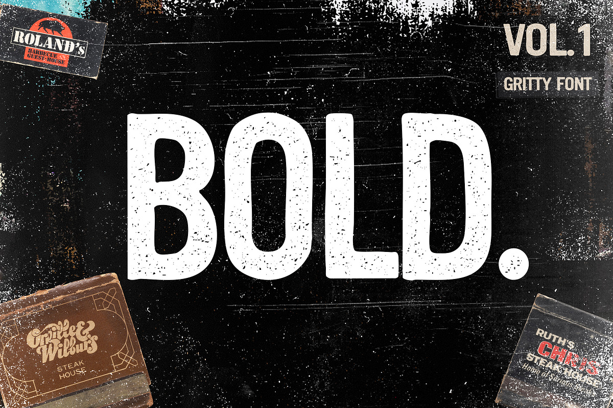 Rickshaw - Gritty Display Font, a Sans Serif Font by Layerform Design Co. (Photo 2 of 5)