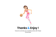 Sporty Woman – Set of 45 Poses, a Person Illustration by 3DMask (Thumbnail 6 of 6)