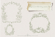 Autumn Botanical Sage Green Set, a Seasonal Illustration by AlenaVlasko stock Market (Thumbnail 5 of 7)