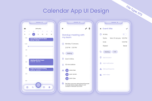 Calendar app UI design - eps