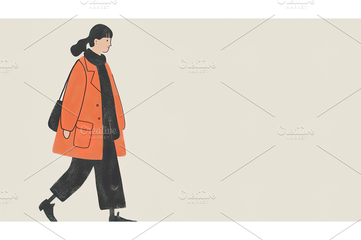 Illustration of Young Woman Walking, an Illustration by Lermont51