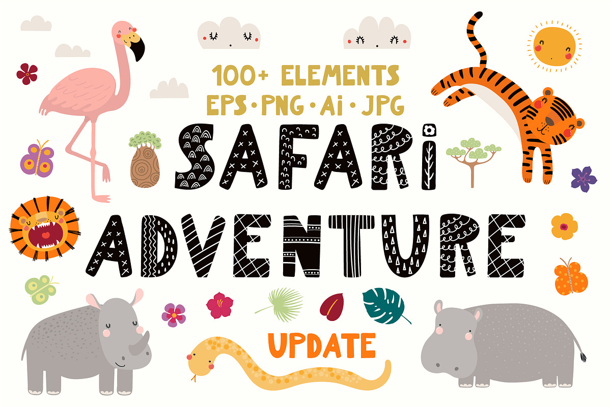 Safari Adventure Animal Graphics, an Animal Illustration by sceptical cactus (Photo 1 of 15)