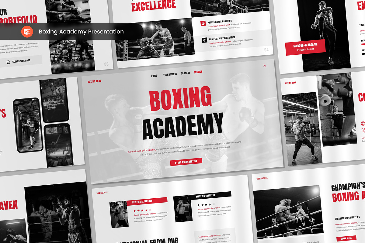 Boxing Academy Presentation PPT, a Presentation Template by Antstheme (Photo 1 of 2)