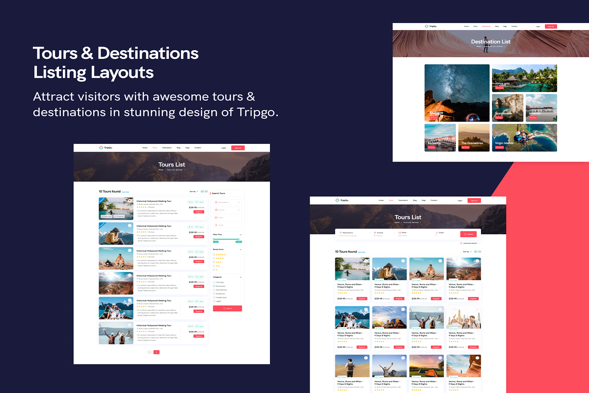 Tripgo - Modern & Creative Tour Book, an UI Kit Template by Lumina_ui_ux202 (Photo 3 of 8)