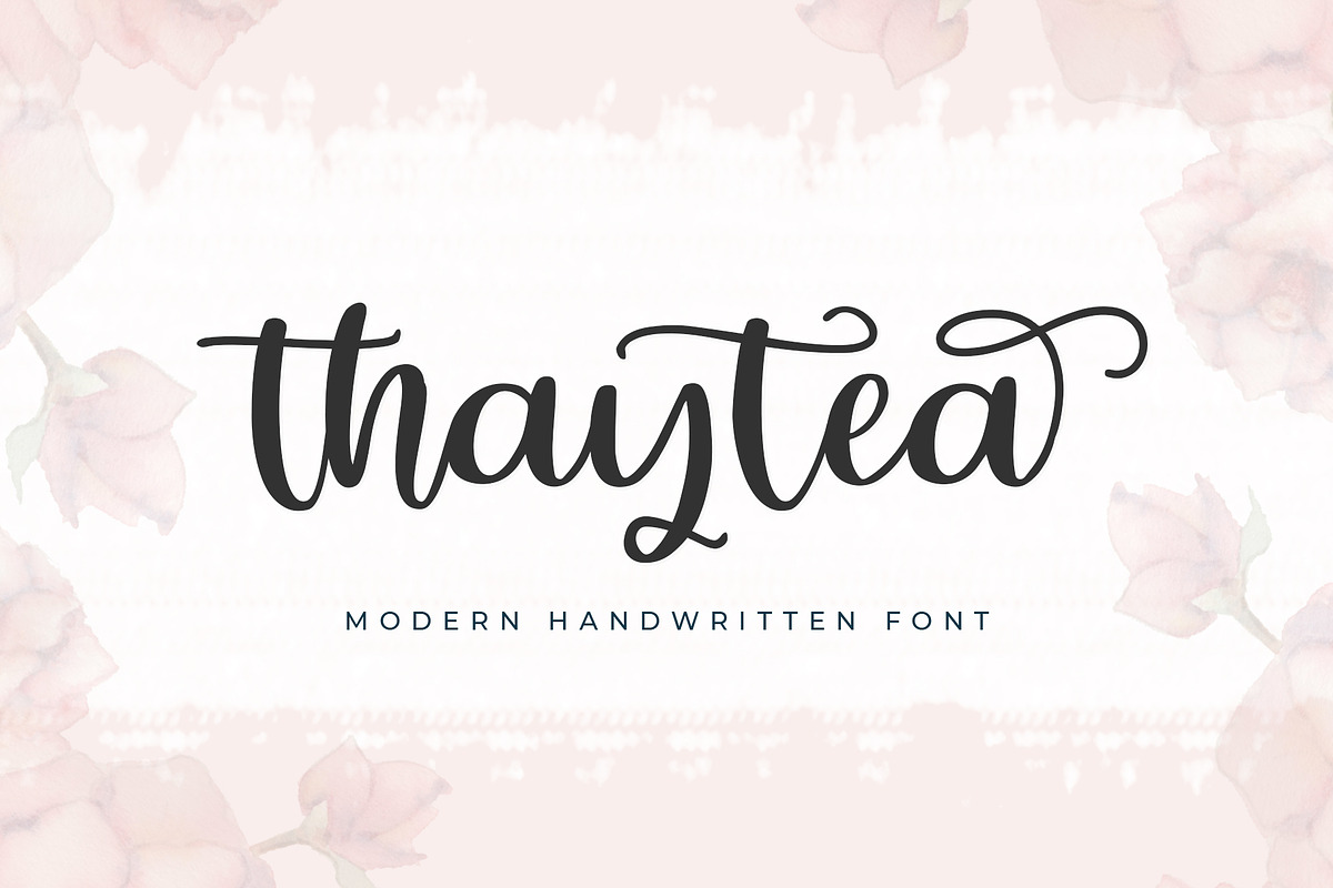 Thaytea - Handwritten Script Font, a Script Font by Fokira (Photo 1 of 8)