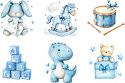 Baby Boy Blue Toys Clipart, a Seasonal Illustration by Designking (Thumbnail 5 of 5)