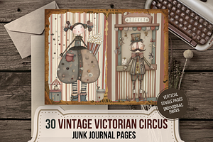 Vintage Gothic Circus Junk Journals, an Illustration by Print Haven Mochi Vintage